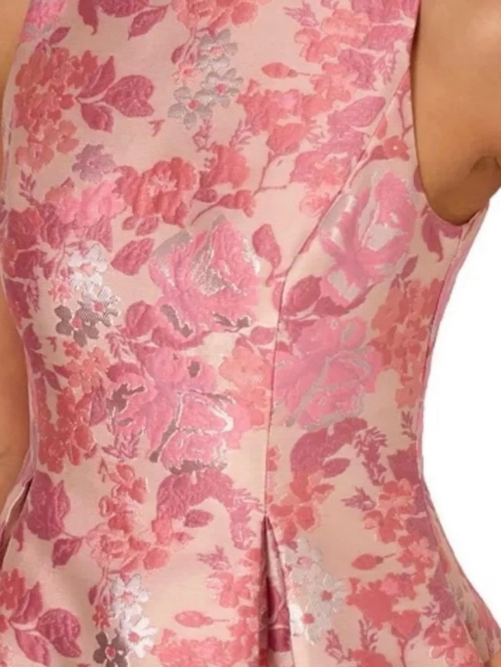 Adrianna PAPELL-Pink Floral  Jacquard Dress - Picture 2 of 8